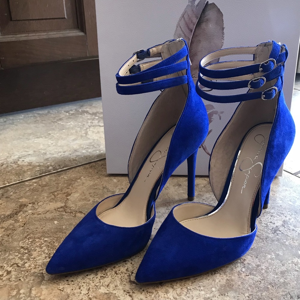 Jessica Simpson Bright Blue Suede Pump sz 8